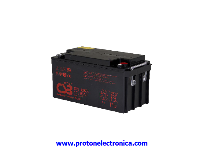 BATERIA CSB GPL12650 12V 65Ah USO GENERAL LARGA VIDA
