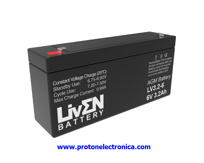 BATERIA LIVEN LV3,2-6 6V 3,2Ah F1