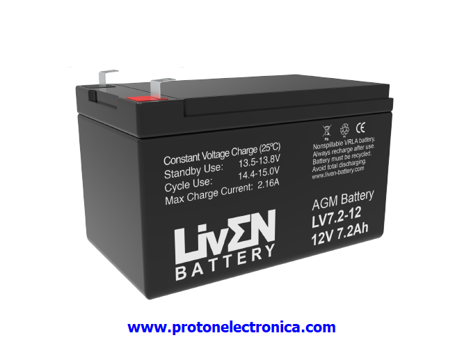 BATERIA LIVEN LV7.2-12 12V 7,2Ah F2