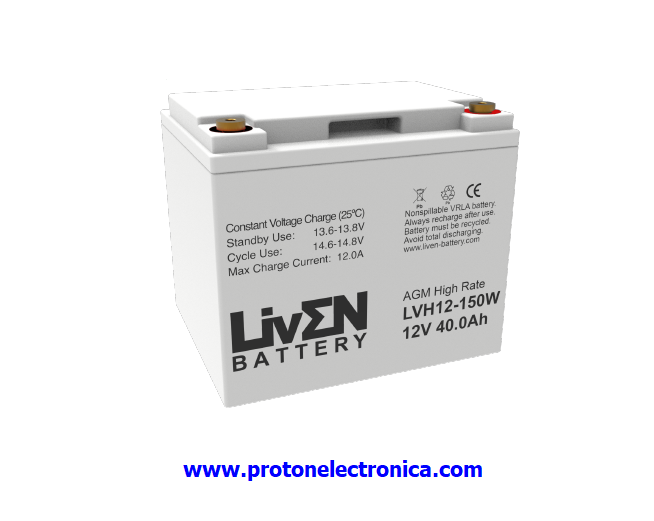 BATERIA LIVEN LVH12-150W 12V 40Ah ALTA DESCARGA LARGA VIDA