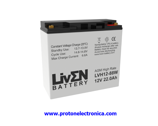 BATERIA LIVEN LVH12-88W 12V 22Ah ALTA DESCARGA LARGA VIDA