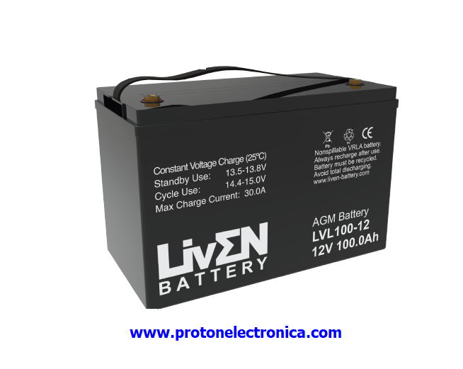 BATERIA LIVEN LVL100-12 12V 100Ah LARGA VIDA