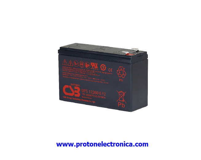 BATERIA CSB UPS123606 ALTA POTENCIA 12V/360W