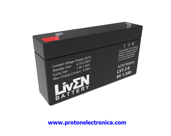 BATERIA LIVEN LV1,3-6F1 6V 1,3Ah