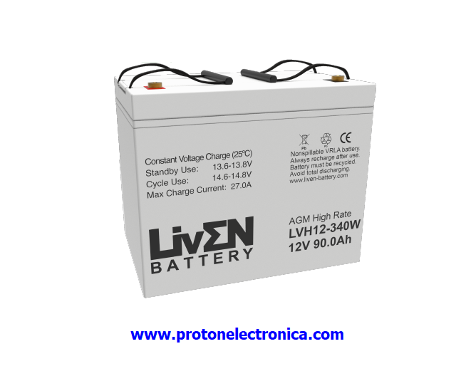 BATERIA LIVEN LVH12-340W 12V 90Ah ALTA DESCARGA LARGA VIDA