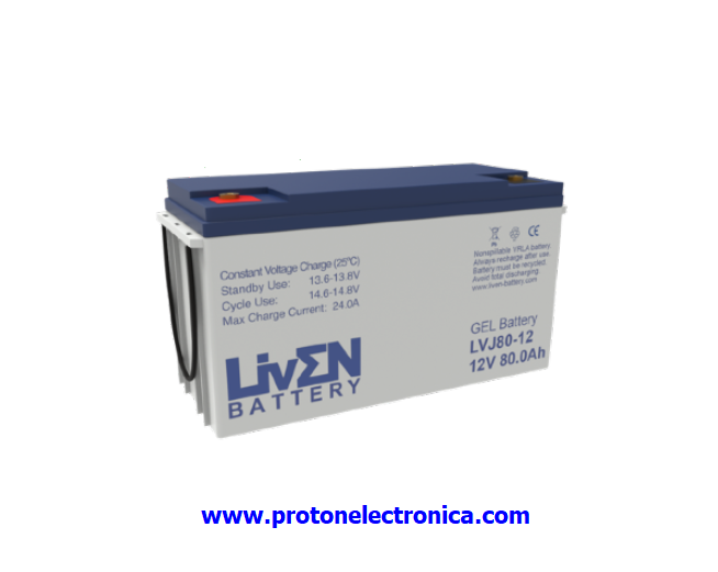 BATERIA LIVEN LVJ80-12 12V 80Ah GEL HIBRIDA