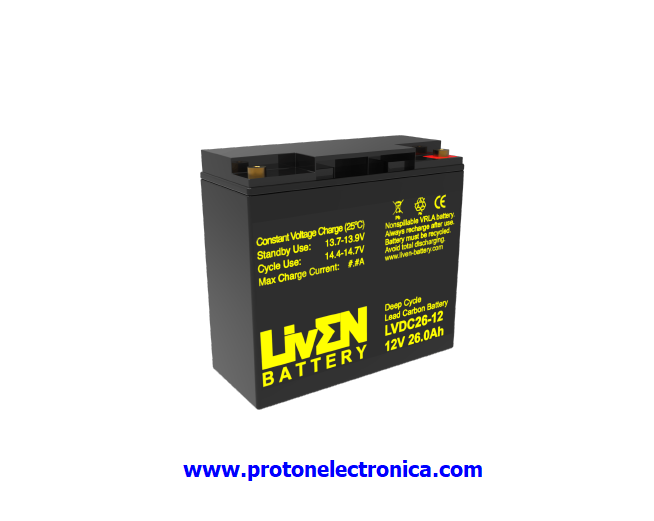 BATERIA LIVEN LVDC26-12 12V 26Ah CG CARBON GEL CICLICA