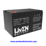 BATERIA LIVEN LV12-12 12V 12Ah F2 USO GENERAL 3-5 Años 20º 471,60W/5' - 239,88W/15' - 86,46W/60' (9,9V) 151x98xh95-H101mm; 3,40Kg TF2 6,35 UL94-HB